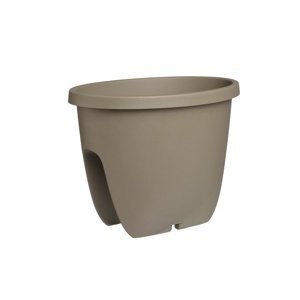 Gardenico virágtartó erkélykorlátra Balconia OVI taupe, átmérő: 30 cm