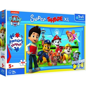 Trefl Puzzle Super Shape kiskutya barátok Mancs őrjárat/Paw Patrol, 104 XL darab