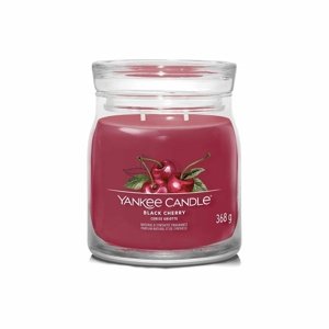 Yankee Candle Signature Black Cherry  illatos gyertya közepes üvegben, 368 g