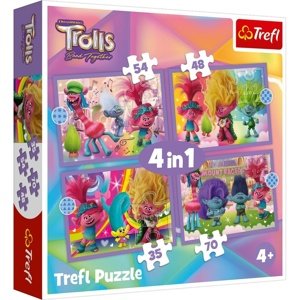 Trefl Trollok 3 színes kaland puzzle, 4v1 (35, 48, 54, 70 darab)