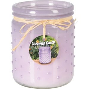 Repellens Citronella gyertya 230 g, lila, 10,5 x 12,5 cm