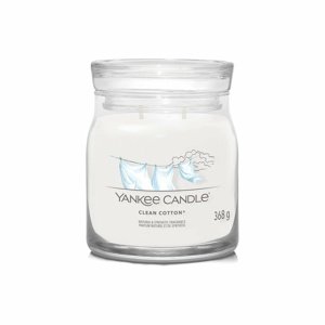 Yankee Candle Signature Clean Cotton  illatos gyertya közepes üvegben, 368 g