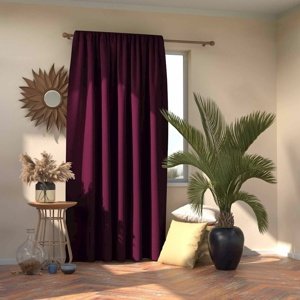 AmeliaHome Blackout Oxford Pleat függöny, szilvakék, 140 x 245 cm