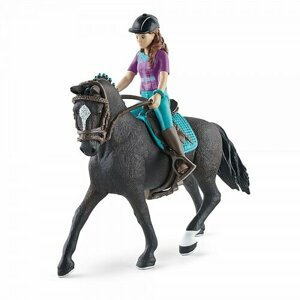 Schleich 42541 Barna hajú Lisa baba mozgatható végtagokkal Storm lovacskán