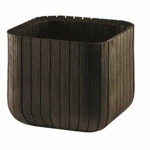 Keter Cube planter Műanyag virágcserép M barna, 30 x 30 x 30 cm