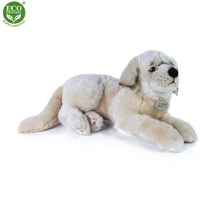 Rappa fekvő plüss Retriever kutya, 42 cm