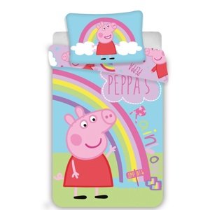 Jerry Fabrics gyermek pamut ágynemű kiságyba,Peppa Malac 0016, 100 x 135 cm, 40 x 60 cm