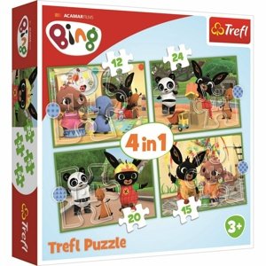 Trefl Puzzle Bing Szerencsés nap, 4 az 1-ben, 12, 15, 20, 24 részes